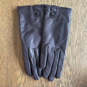 Vintage Lined Leather Driving Brown Gloves 6 1/2